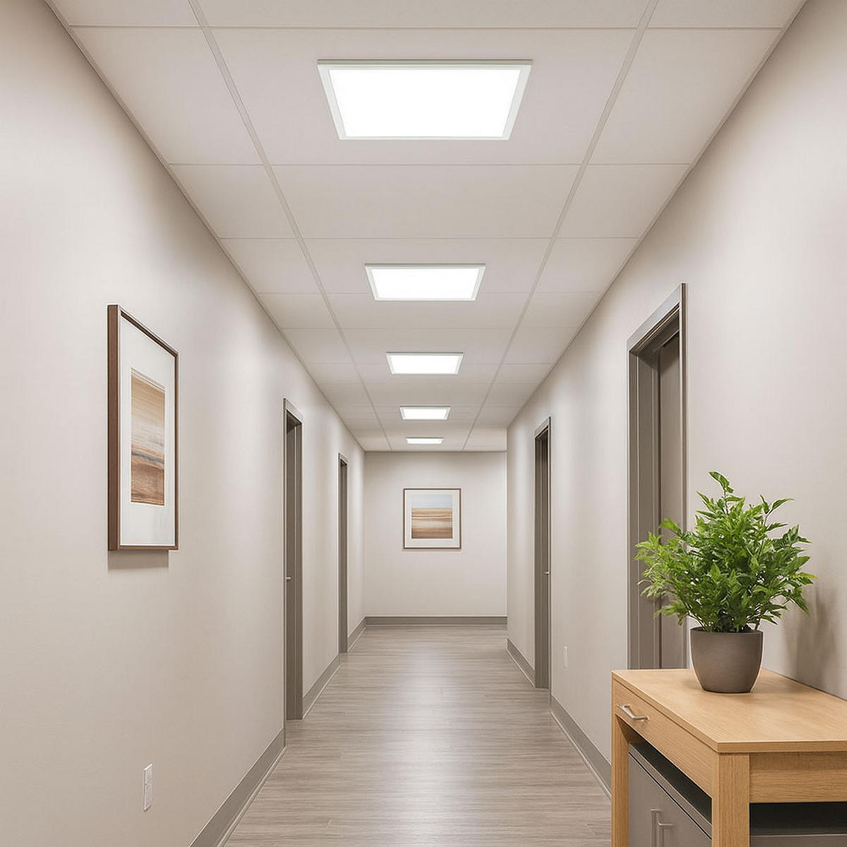 LED DECKENLEUCHTE Kunststoff Weiß - Weiß, Kunststoff (59.5/59.5/3cm)