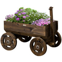 HOCHBEET, Tannenholz, Verkohlt - Braun, Holz (53/55/120cm) - Outsunny
