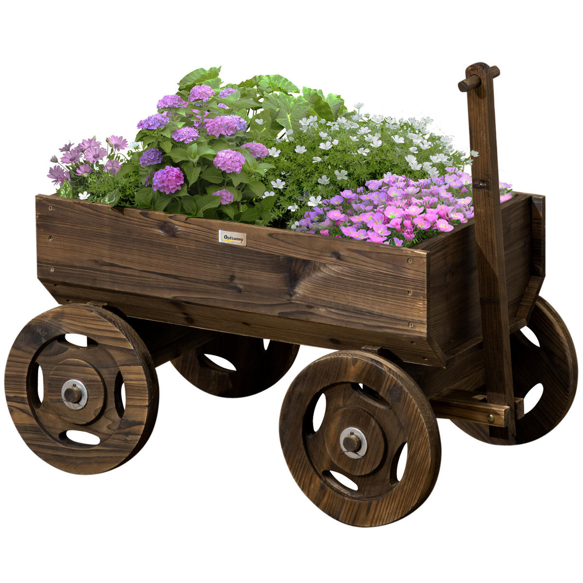 HOCHBEET, Tannenholz, Verkohlt - Braun, Holz (53/55/120cm) - Outsunny