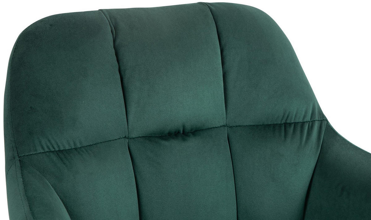 BARHOCKER Samt grün - Chromfarben/Grün, Textil (57/97/59cm) - CLP