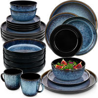 KOMBISERVICE OSAKA - 30 teilig aus Steingut - Blau, Stein (27/10.4/27cm) - Sänger