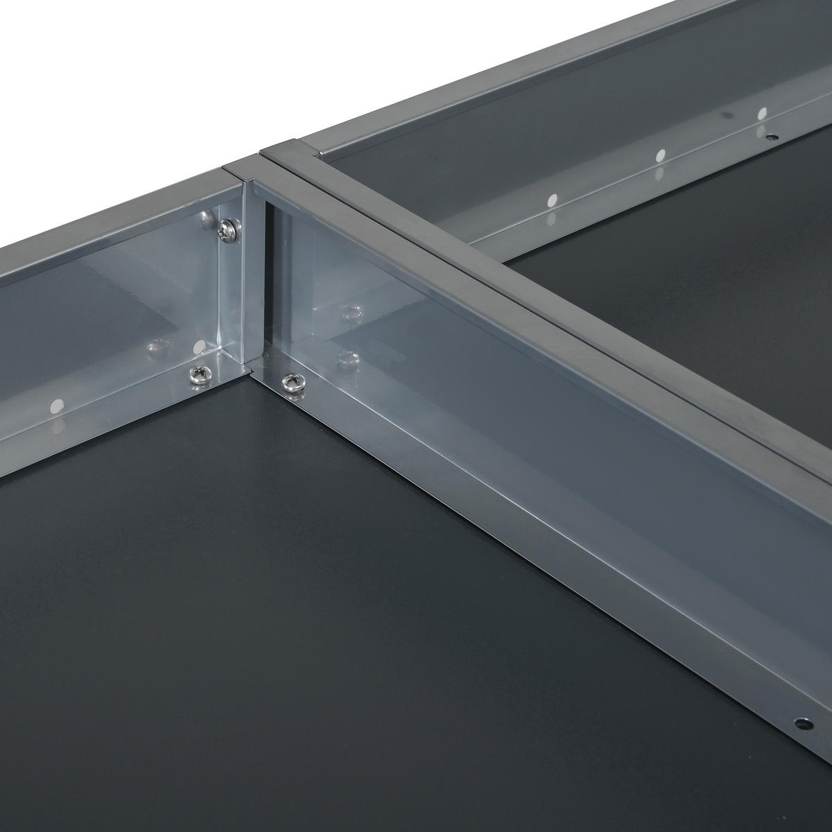 MÜLLTONNENBOX aus Stahl in Grau Holzoptik mit Pflanztrog & Belüftung - Grau, Metall (132/124.5/80cm) - Modfu