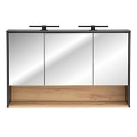 SPIEGELSCHRANK Bologna-56 - Anthrazit, Holzwerkstoff (120/80/25cm) - Lomado