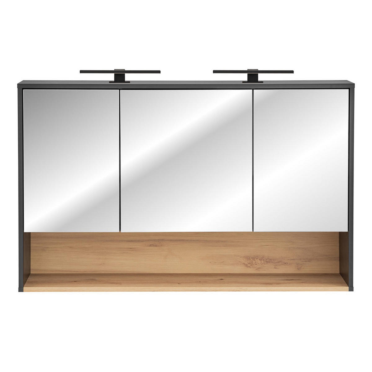 SPIEGELSCHRANK Bologna-56 - Anthrazit, Holzwerkstoff (120/80/25cm) - Lomado