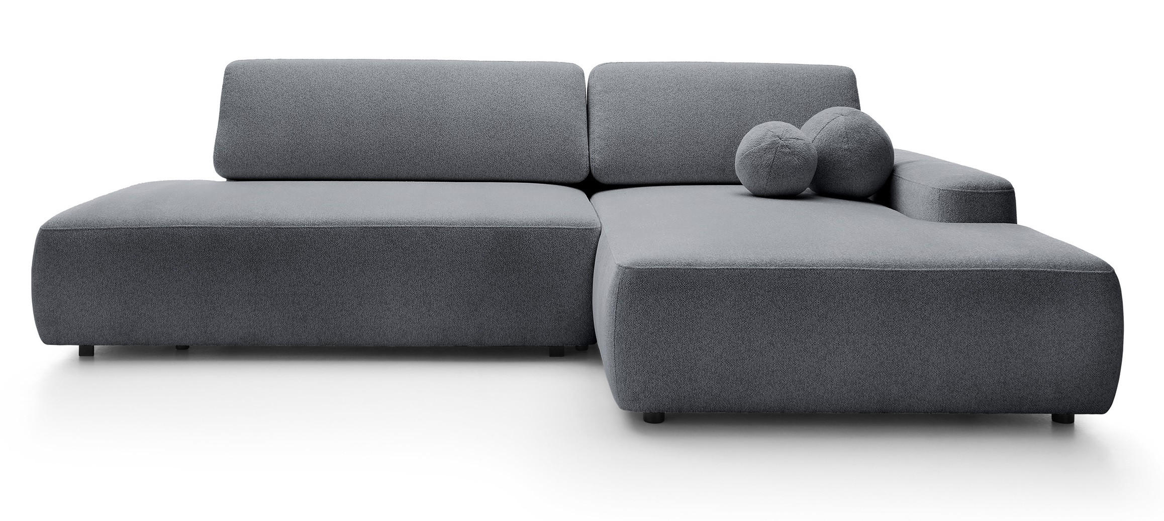 ECKSOFA 275 cm mit Schlaffunktion Orea O, Rechts, Dunkelgrau - Dunkelgrau, Holz (164/276cm) - Emporius