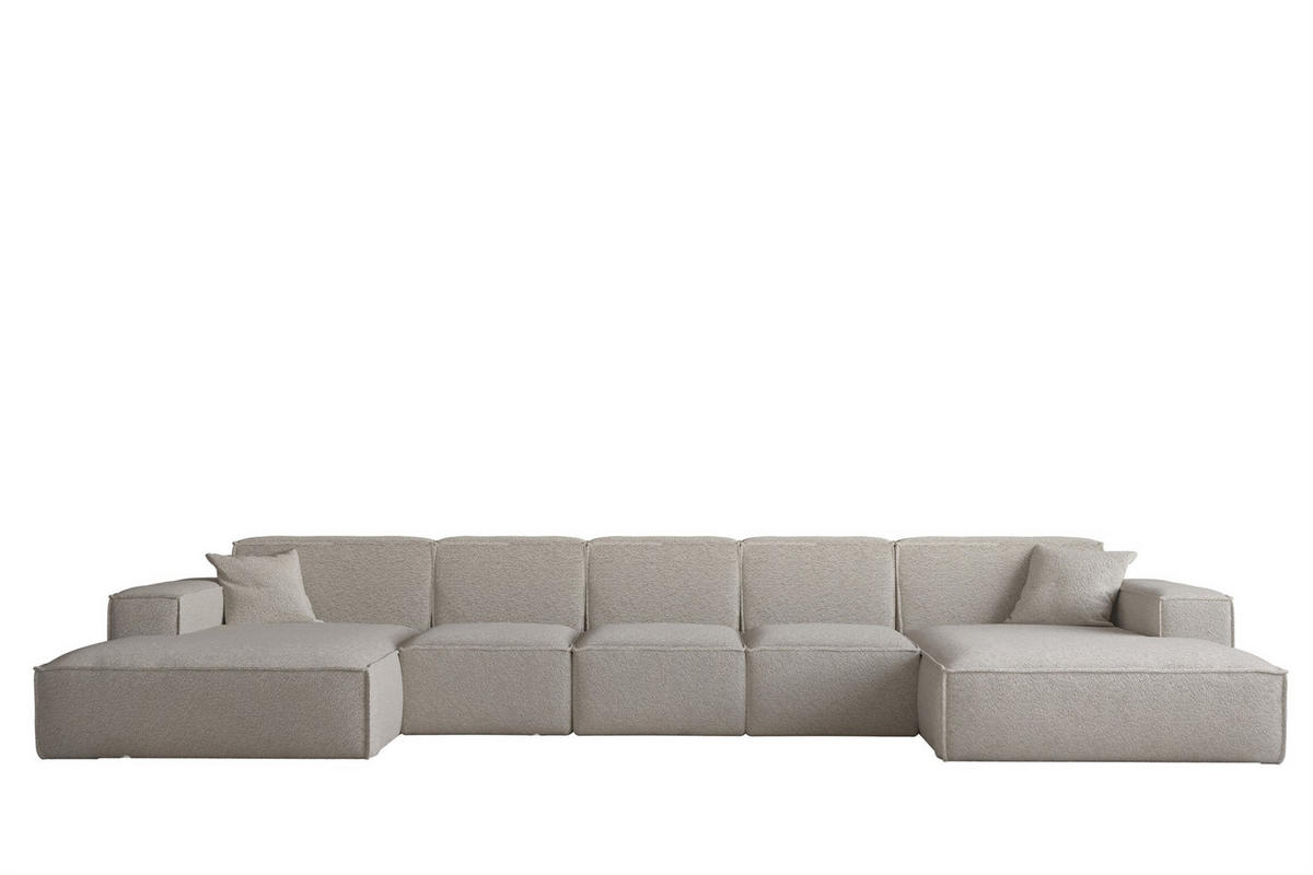 WOHNLANDSCHAFT Celes Premium Xl Bukla - Beige, Holzwerkstoff/Textil (462/73/165cm) - Fun Möbel