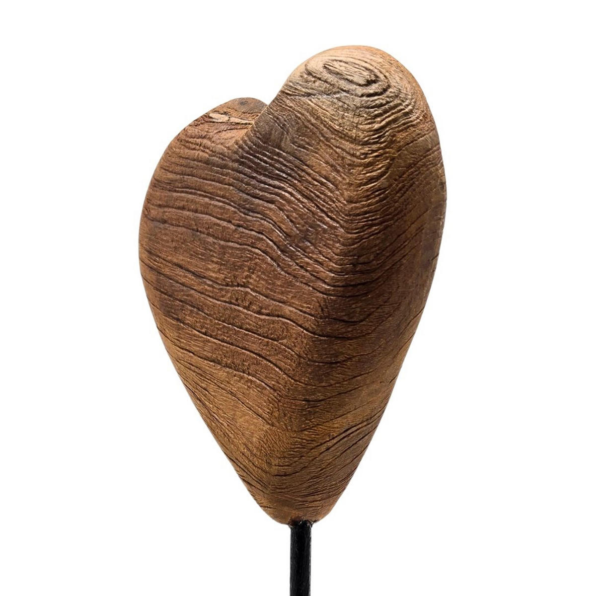 SKULPTUR Heartbeat 36x17x12 cm, Teak Holz massiv naturfarben - Naturfarben, Holz (17/36/12cm) - CREEDWOOD