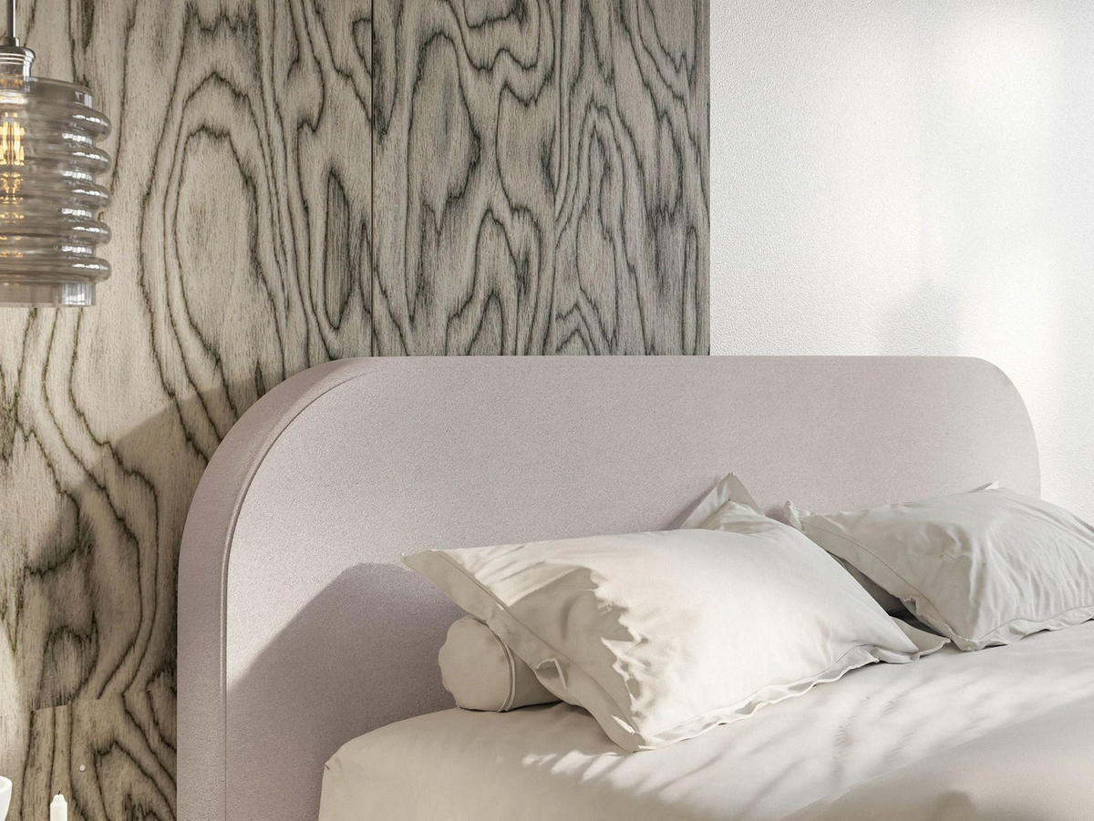 POLSTERBETT Umike Graubeige Samt 180x200 cm - Taupe, Textil (180/200cm) - Selsey