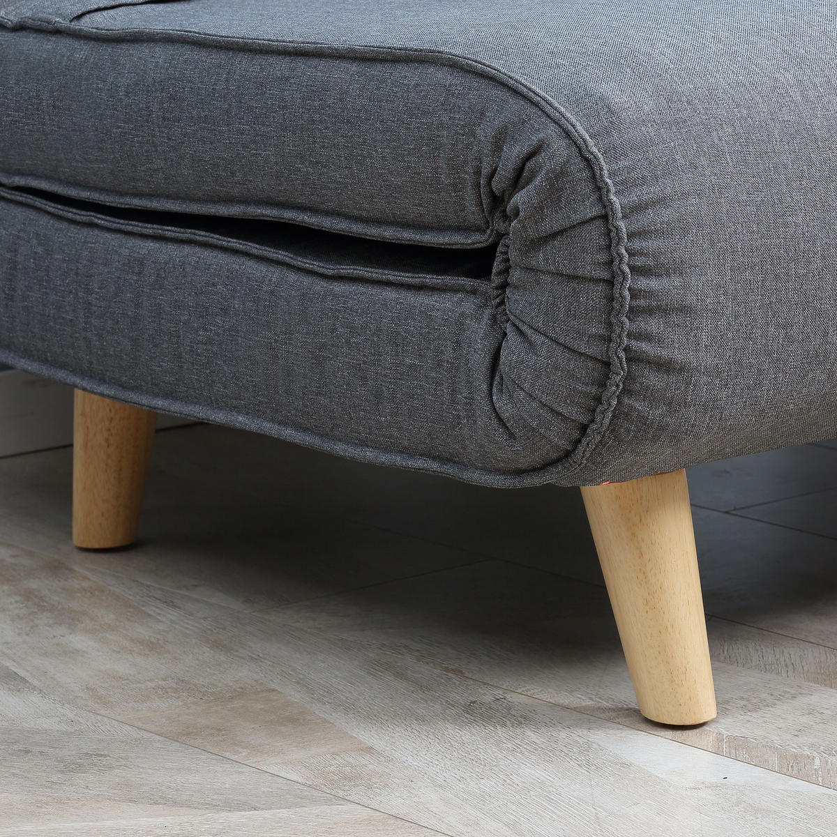 SCHLAFSOFA DE-08204 verstellbare Rückenlehne, skandinavisches Design Grau - Grau, Holzwerkstoff (94/80/78cm) - ComfortXL