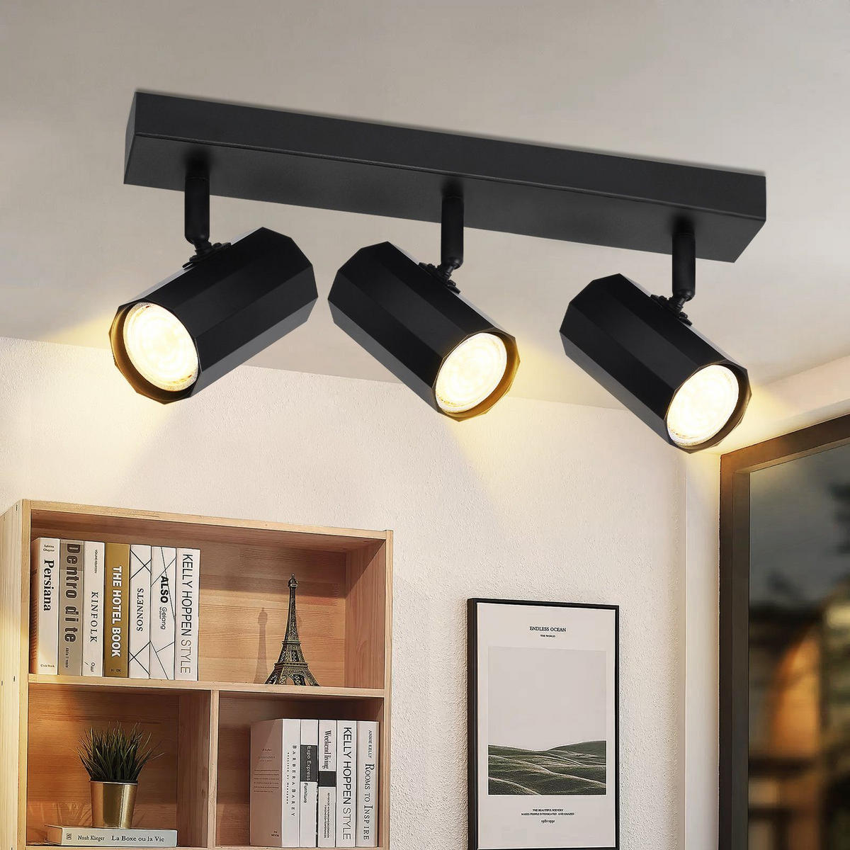 DECKENSTRAHLER Gerhard 10.5/5.9/39cm - Schwarz, Metall (10.5/5.9/39cm) - ZMH