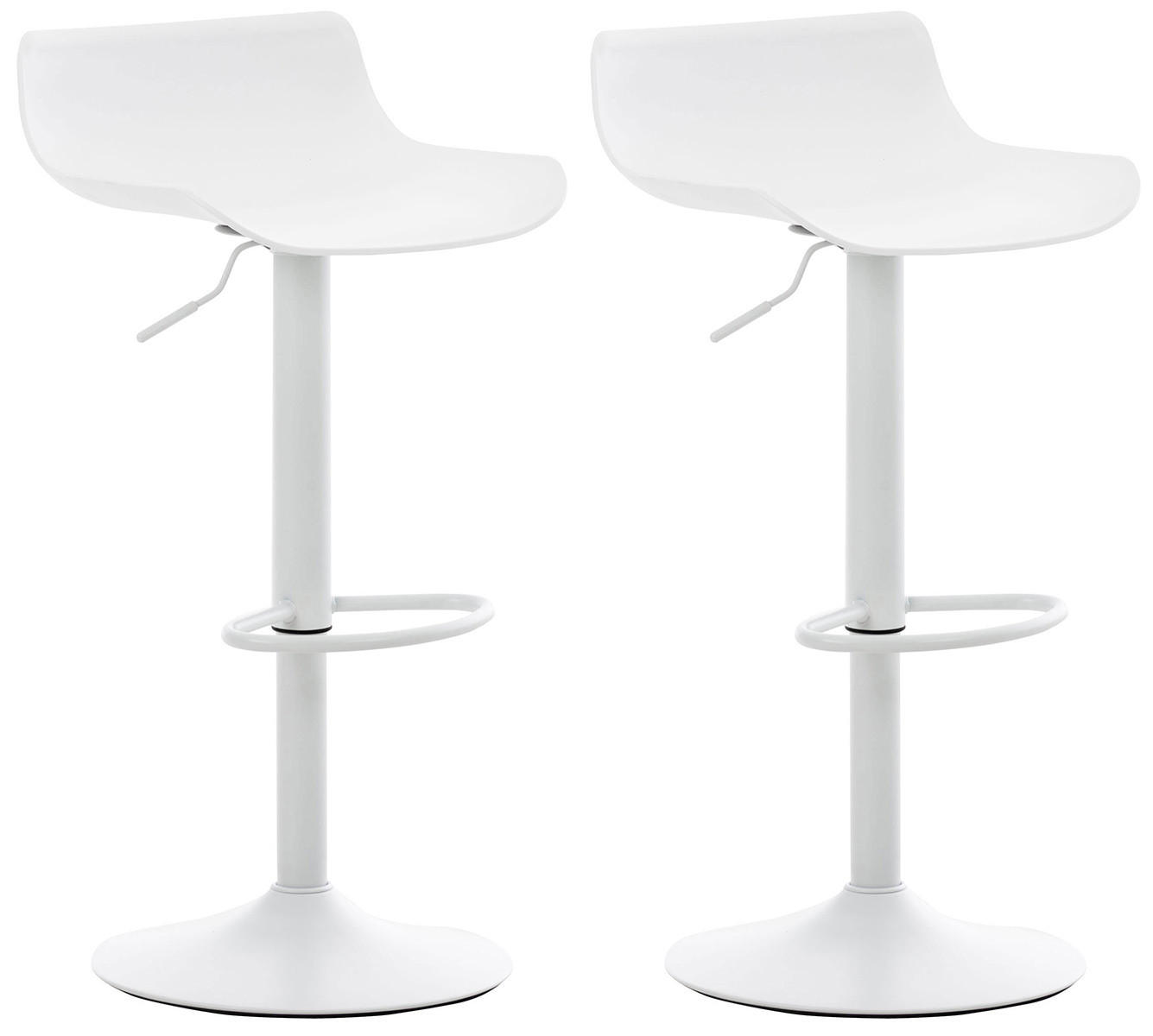 BARHOCKER 2er Set Kunststoff weiß - Walnussfarben/Weiß, Kunststoff/Metall (43/69/44cm) - CLP