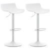 BARHOCKER 2er Set Kunststoff weiß - Walnussfarben/Weiß, Kunststoff/Metall (43/69/44cm) - CLP