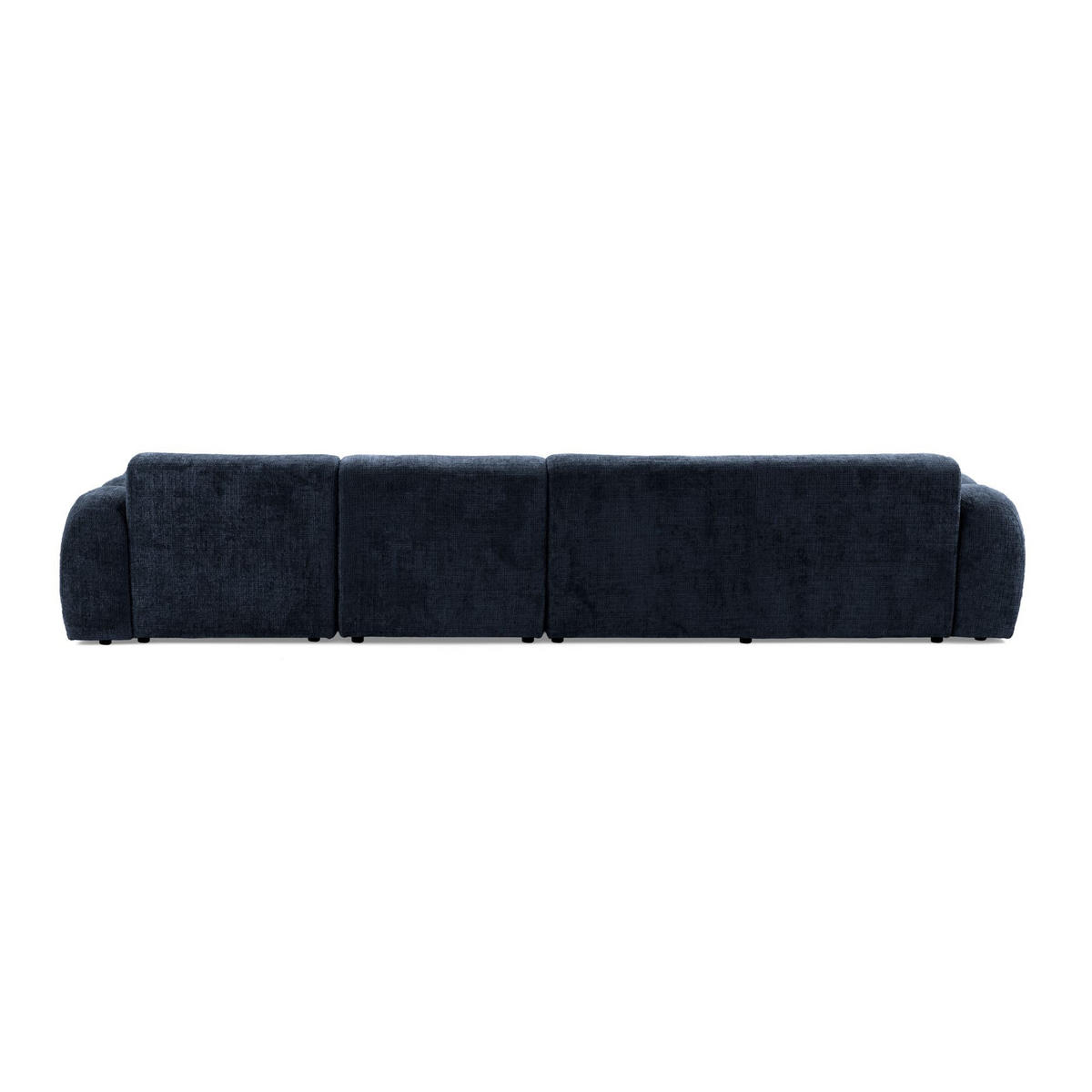 5-SITZER modulares Ecksofa VEER SET 2 Rechts, 175x379 cm, Chenille Webstoff Marine - Schwarz/Dunkelblau, Holz/Kunststoff (175/379cm) - Muffo