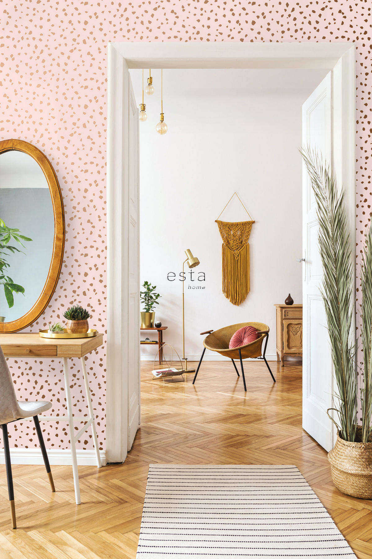 TAPETE Terrazzo-Motiv 53 cm x 10.05 m - Pink, Papier (53/1000cm) - ESTAhome