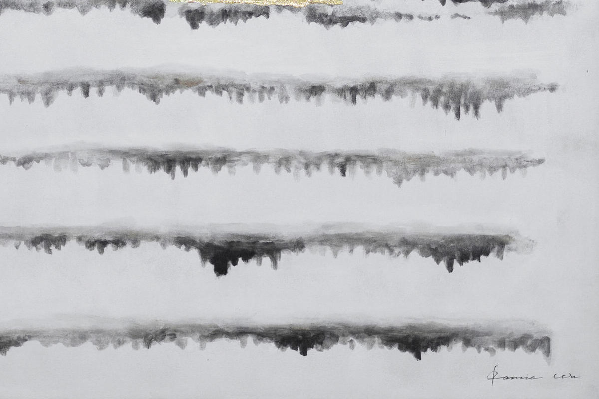 ACRYLBILD HANDGEMALT Weiß 83/123 cm - Schwarz/Grau, Textil (82.5/122.5cm) - KUNSTLOFT