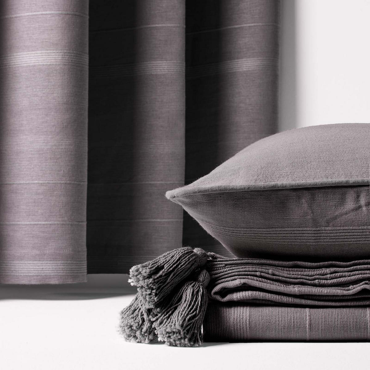 ÜBERWURF Rajput 225/255 cm, 100% Baumwolle - Grau, Textil (225/255cm) - Homescapes