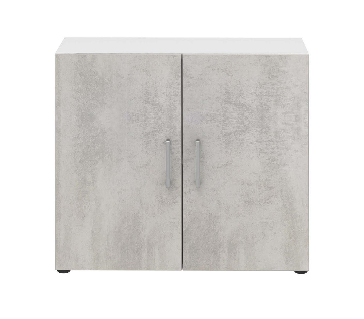 AKTENSCHRANK - 2 Fächer - Weiß/Beton - Grau, Holzwerkstoff (80/72/34.4cm) - Röhr