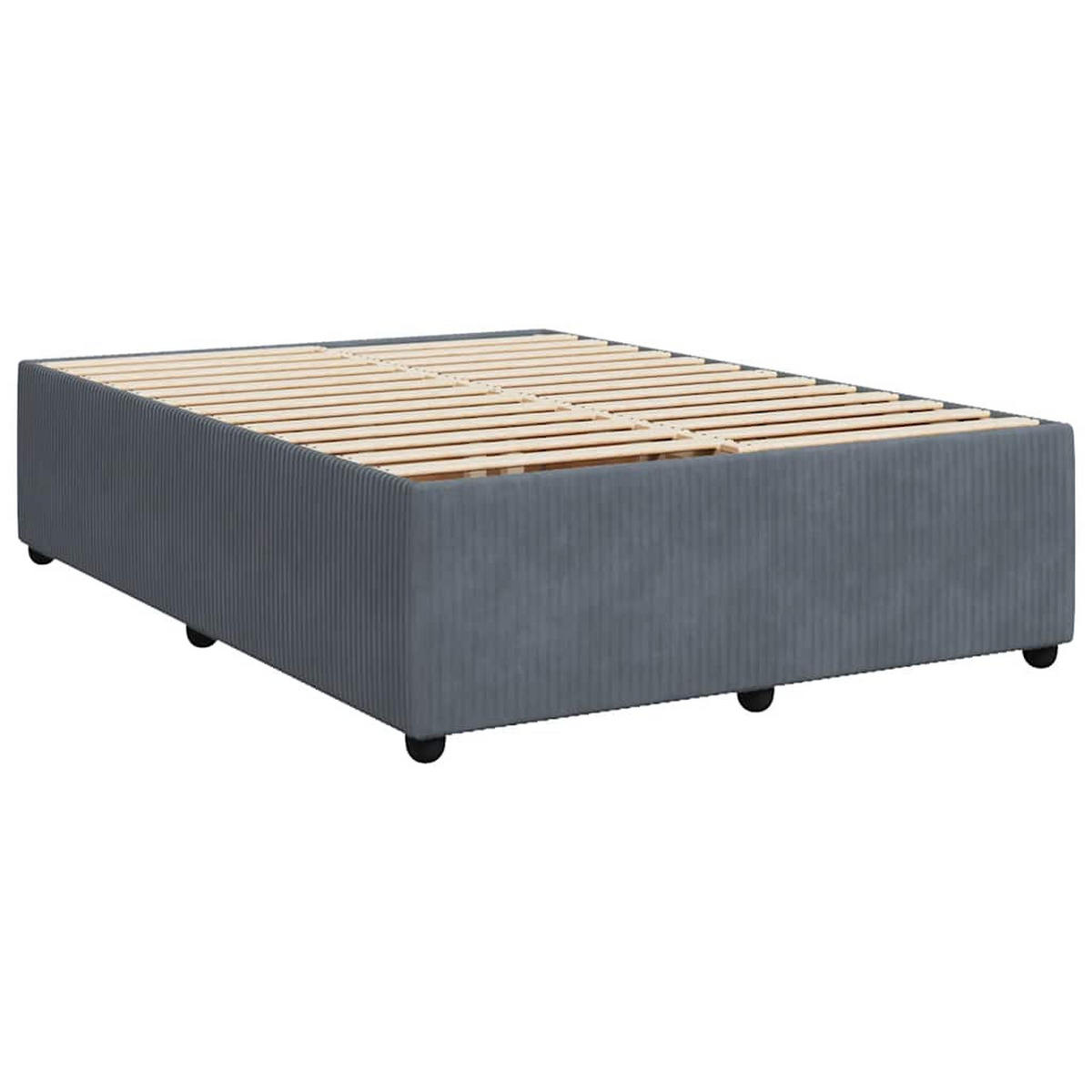 BOXSPRINGBETT 140/190 Cm Grau Samt - Grau, Textil (144/190cm) - vidaXL