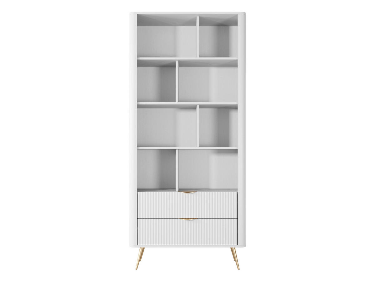 BÜCHERREGAL Lante - Goldfarben/Weiß, Holzwerkstoff/Metall (88/194/38cm) - MIRJAN24