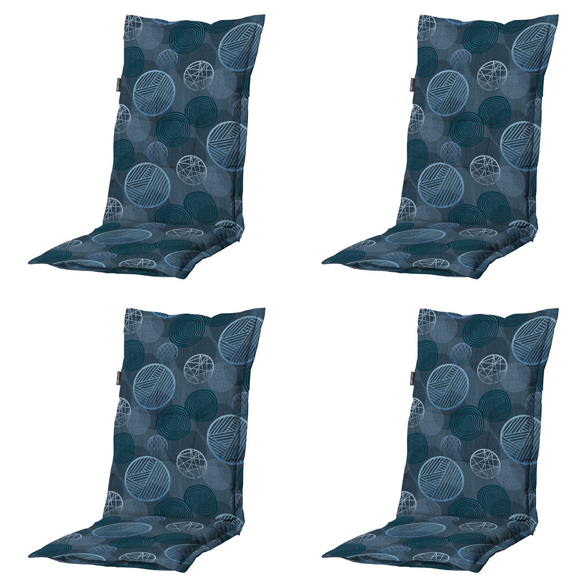 GARTENSTUHLKISSEN Kreis 123/50 cm 4er-Set - Blau, Textil (50/7/123cm) - Madison