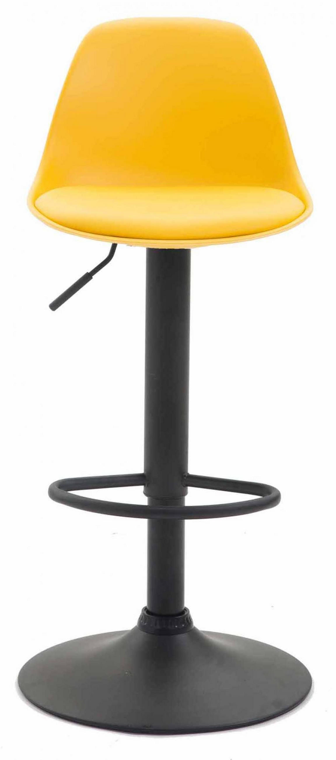 BARHOCKER 2er Set Lederlook gelb - Gelb/Schwarz, Kunststoff/Textil (39/82/43cm) - CLP