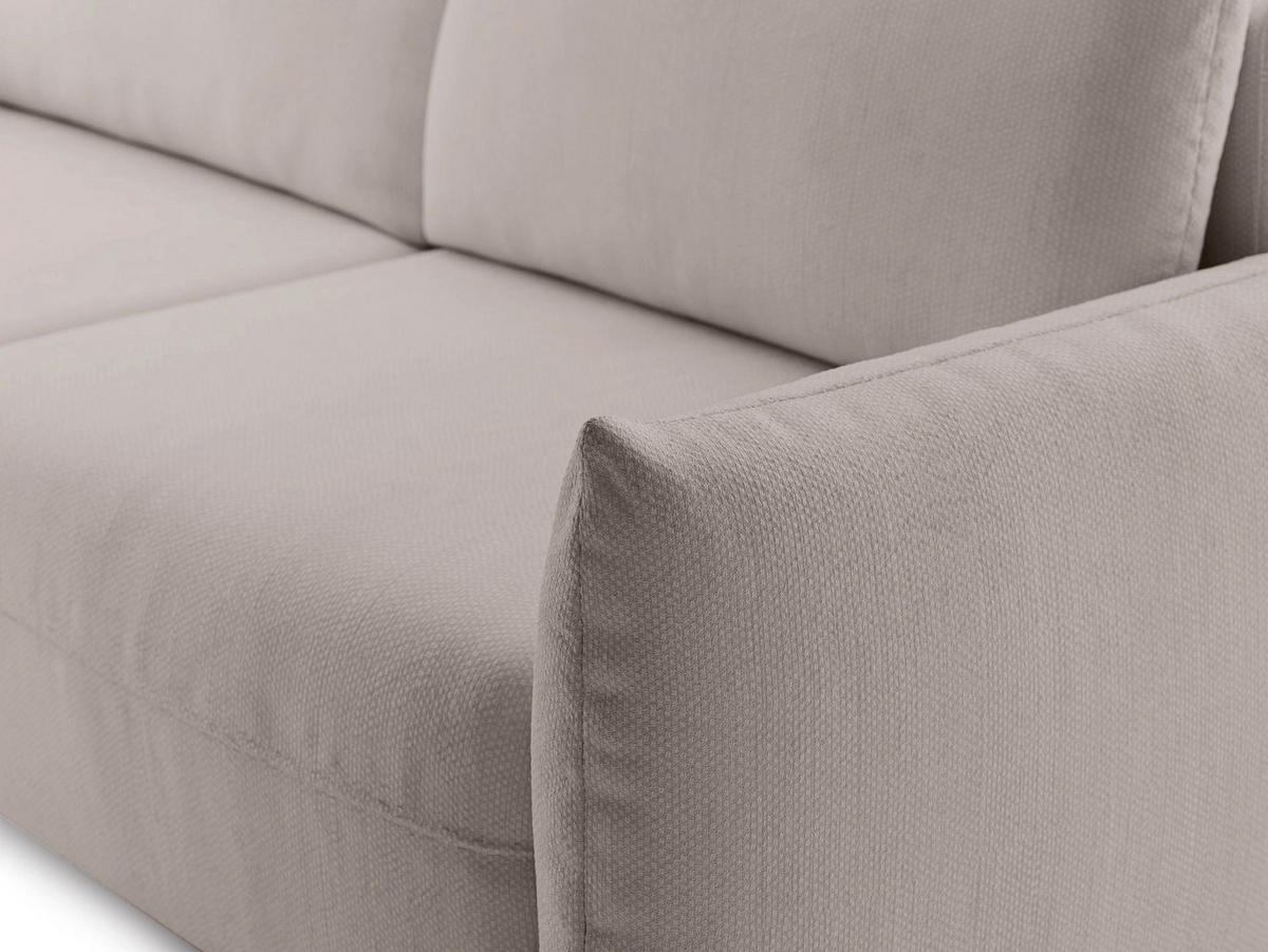 SCHLAFSOFA Theolla Hellbeige - Ecru/Schwarz, Textil/Metall (248/97/111cm) - Selsey