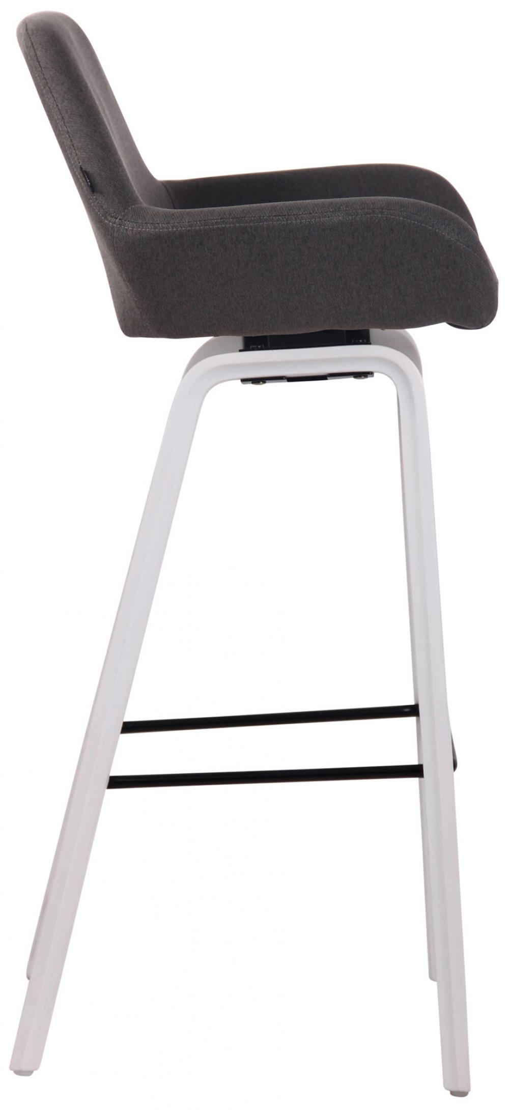 BARHOCKER Stoff dunkelgrau - Dunkelgrau/Weiß, Holz/Textil (52/103/51cm) - CLP