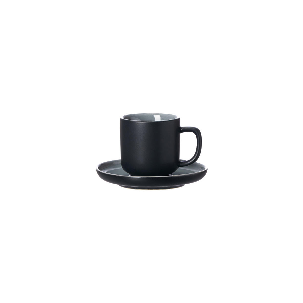 ESPRESSOTASSEN MIT UNTERTASSEN Jasper Schwarz 100 ml 4er Set - Schwarz, Keramik (1/1/1cm) - Ritzenhoff Breker
