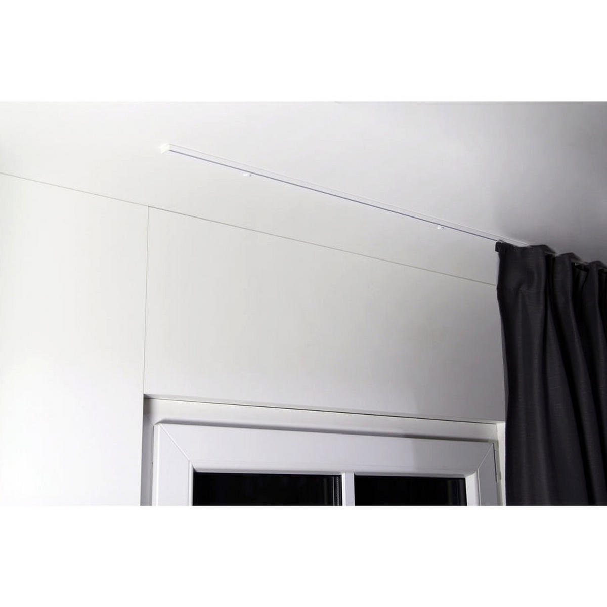 GARDINENSCHIENE auf Maß 1-lauf Deckenmontage Minimal 230cm - Weiß, Metall (230cm) - Deco-Raum