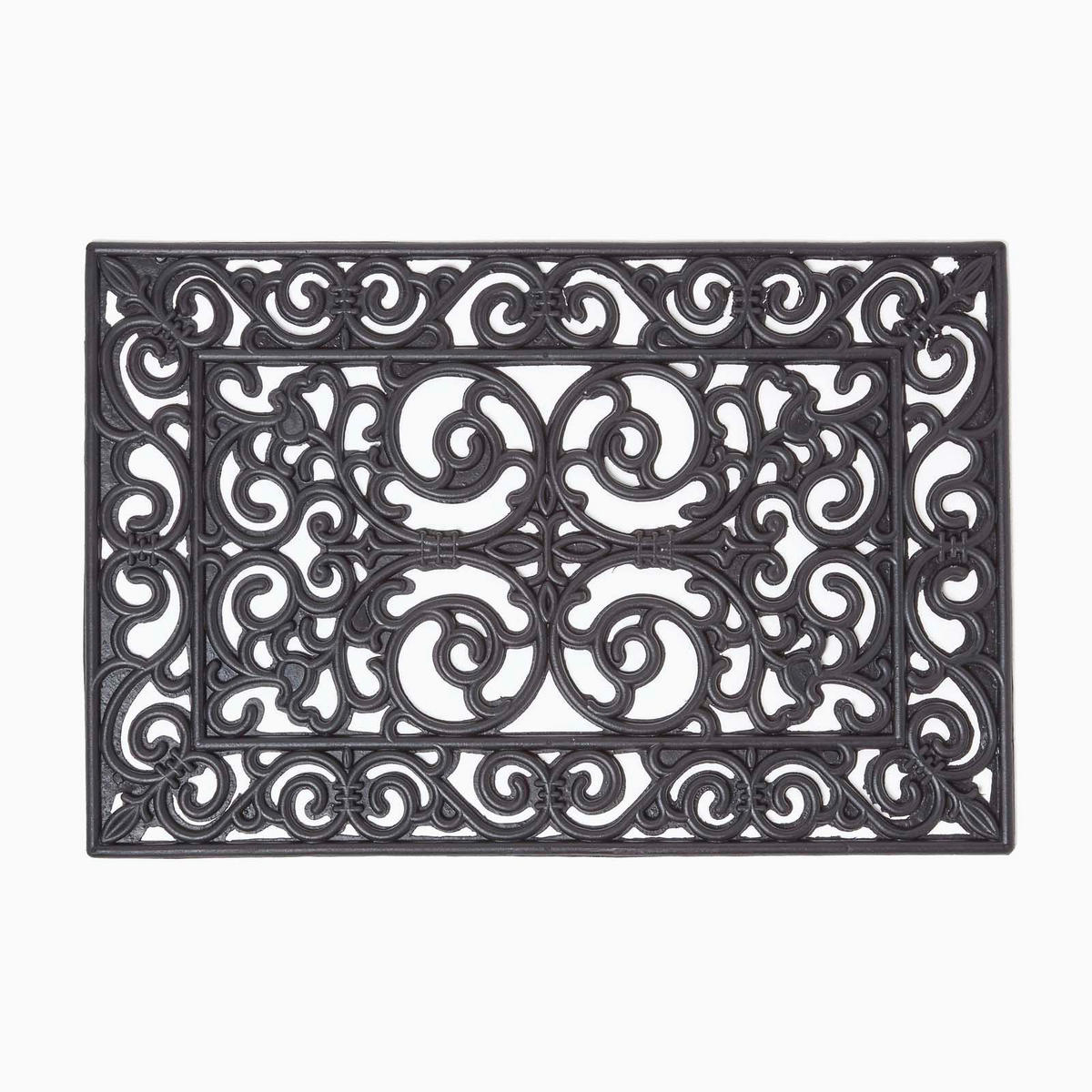 FUSSMATTE Ornament, Gummi 40/60 cm - Schwarz, Naturmaterialien (40/60cm) - Homescapes