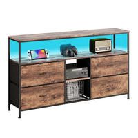 TV-SCHRANK 137 CM - Tigerholz-Optik mit Tigerholz-Stoffschubladen - Bernsteinfarben, Holz (30/78/137cm)