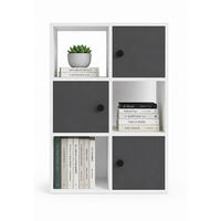 BÜCHERREGAL Tilton Weiss Anthrazit - Weiß/Grau, Holzwerkstoff (25/93/72cm) - Decorotika
