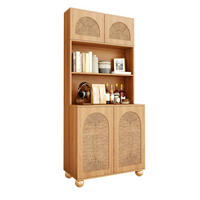 SIDEBOARD Hochschrank Seilgeflecht Türen Stauraum Holzfüße Modern - Naturfarben, Holzwerkstoff (80/180/40cm) - FLIEKS