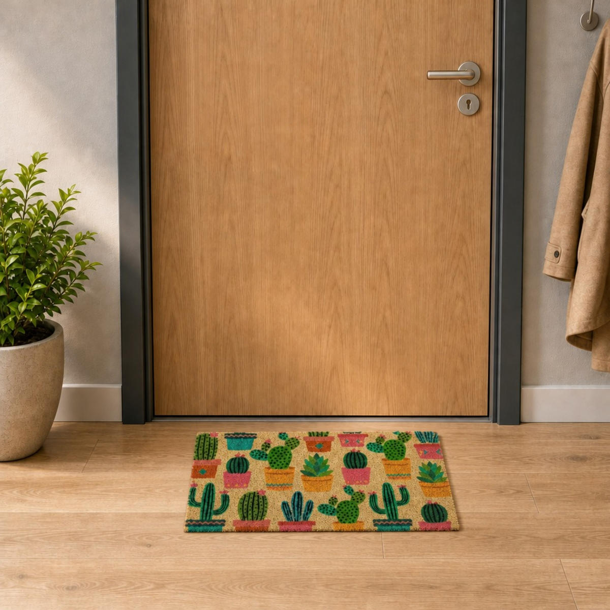 FUSSMATTE Mehrfarbig Kokosfaser rutschfest 75x42 cm - Multicolor, Kunststoff/Textil (75/42cm) - Relaxdays