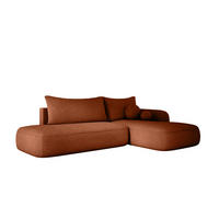 ECKSOFA BABU mit Schlaffunktion, Moderne Polsterecke für Wohnzimmer, funktionales Schlafsofa im Stoff NOW OR NEVER, 300x105x60cm rechte, grün​ - Lila, Holz/Textil (300/190cm) - DomoHome