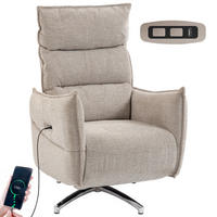 RELAXSESSEL DE-06443 160° neigbar, USB-A & USB-C Beige - Beige, Textil/Metall (76/111/88cm) - ComfortXL