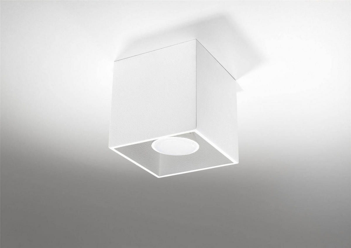 DECKENLEUCHTE Aluminium Weiß - Weiß, Metall (10/10/10cm) - Sollux Lighting