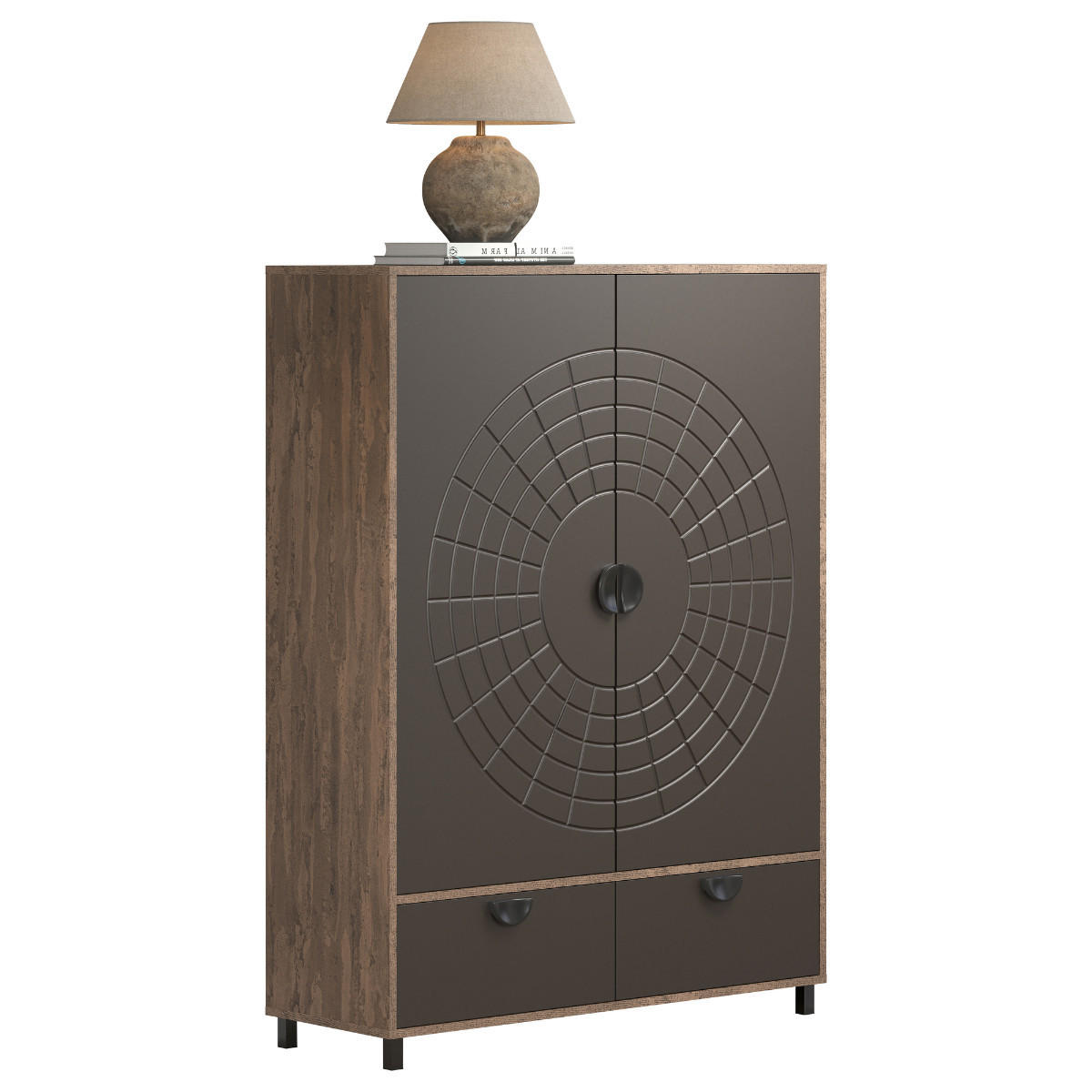 SIDEBOARD mit 2 türen und 1 schublade - fusion 120/42/163 cm - Eschefarben, Holzwerkstoff (42/163/9cm) - Calicosy