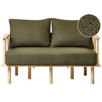 2-SITZER-SOFA Bouclé Dunkelgrün Asker - Braun/Grün, Textil (133/87/74cm) - Beliani