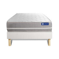 BETT Actilatex touch Latex und Memory-Schaum 80 x 190 cm h1 - Kit Bettgestell Weiß - Beige/Weiß, Holz (80/190cm) - ACTISOM