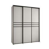SCHWEBETÜRENSCHRANK 235,2/190/45 3-türig - Schwarz/Weiß, Holz/Metall (190/235/45cm) - Abiks Möbel
