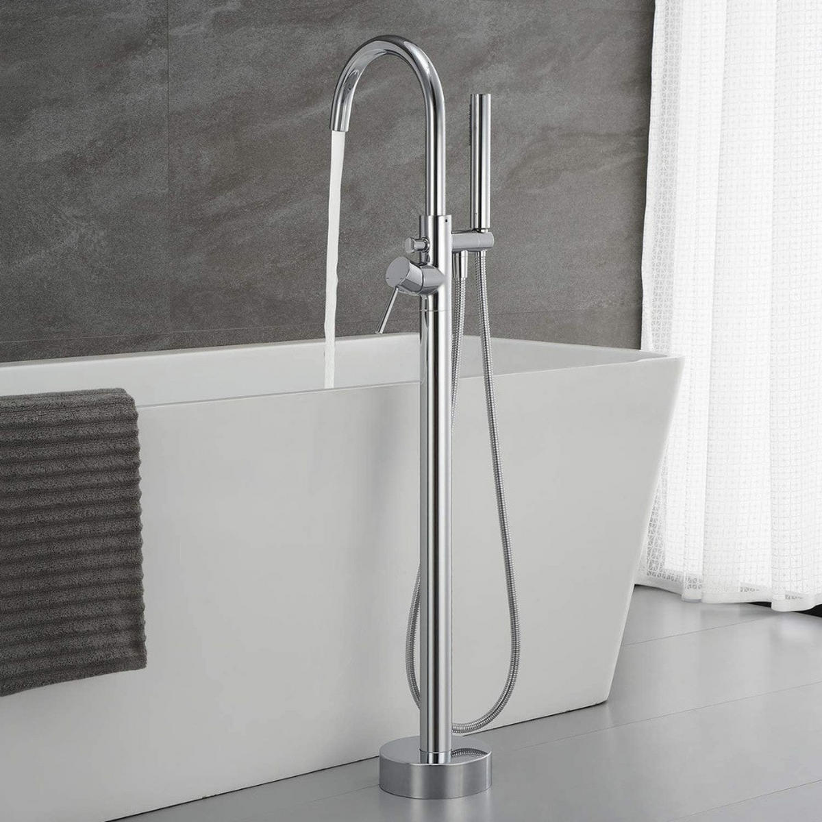 STANDARMATUR MOON - Chrome - Chromfarben, Metall (16/115/21cm) - Home Deluxe
