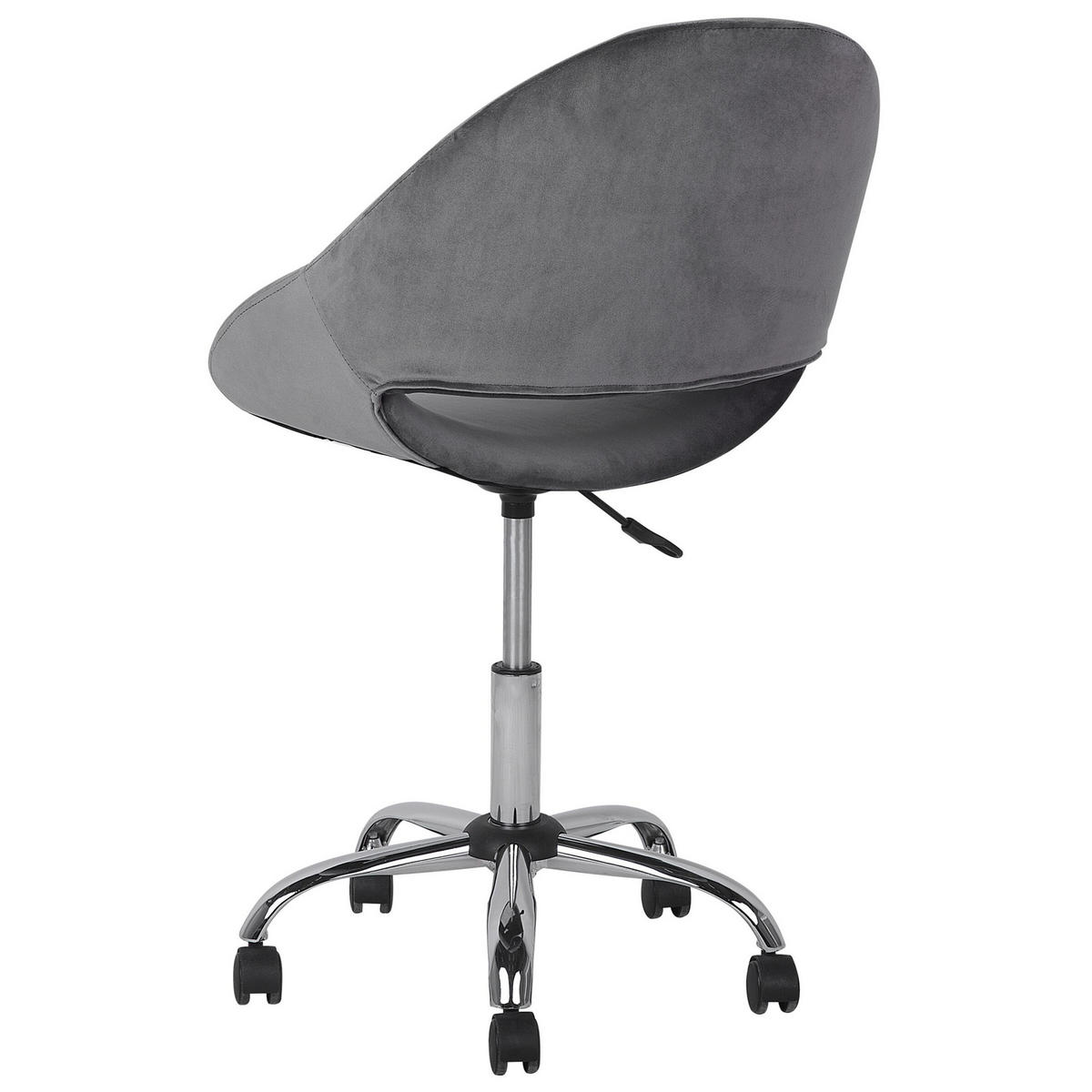 BÜROSTUHL Samtstoff Grau Selma - Grau, Textil/Metall (62/84/62cm) - Beliani