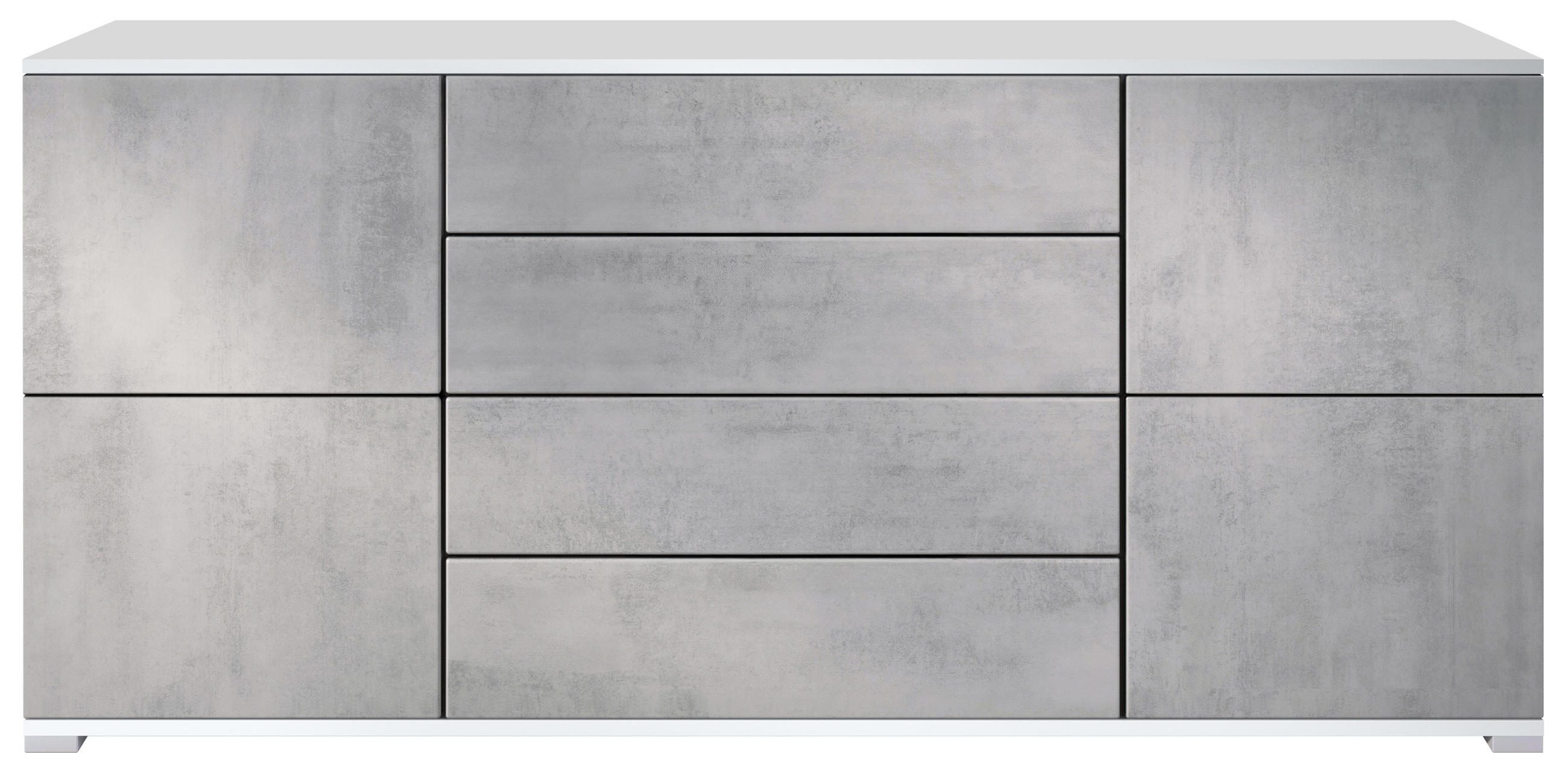 SIDEBOARD Rova Beton Oxid Optik - Hellgrau, Holzwerkstoff (166.5/75.5/35cm) - Vladon