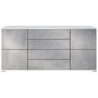 SIDEBOARD Rova Beton Oxid Optik - Hellgrau, Holzwerkstoff (166.5/75.5/35cm) - Vladon
