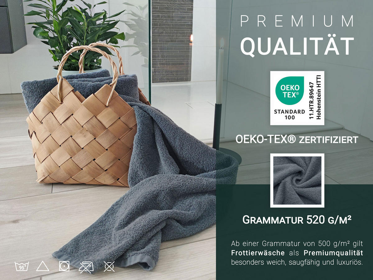 DUSCHTÜCHER, 3er-Set, 70x140 cm, 100% Baumwolle, Grau - Grau, Textil (70/140cm) - Zollner