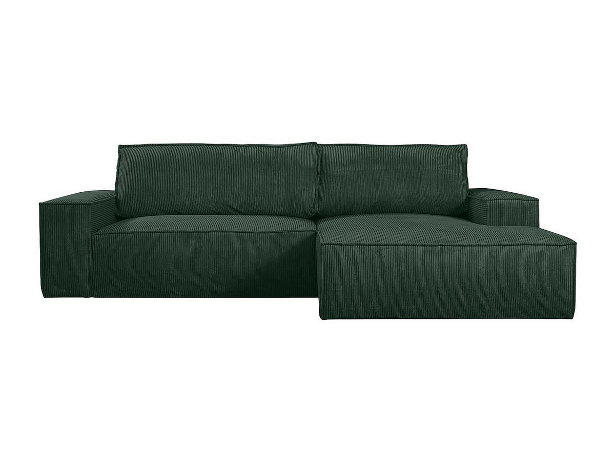ECKSOFA mit Schlaffunktion - Ecke Rechts - Cord - Tannengrün - AMELIA - Waldgrün, Textil (267/167cm) - Vente-Unique