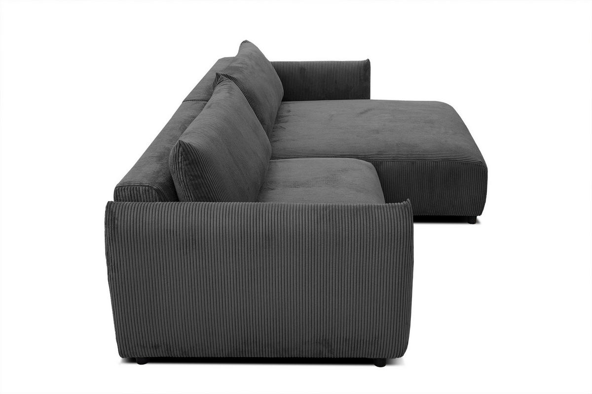ECKSOFA TAUER 5-Sitzer, dunkelgrau - Dunkelgrau/Schwarz, Holzwerkstoff/Kunststoff (292/174cm) - Courtois Laville