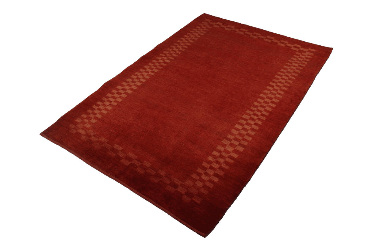 GABBEH-TEPPICH handgeknüpft Rizbaf Rot 197/132 cm Schurwolle - Rot, Textil (132/197cm) - Looma