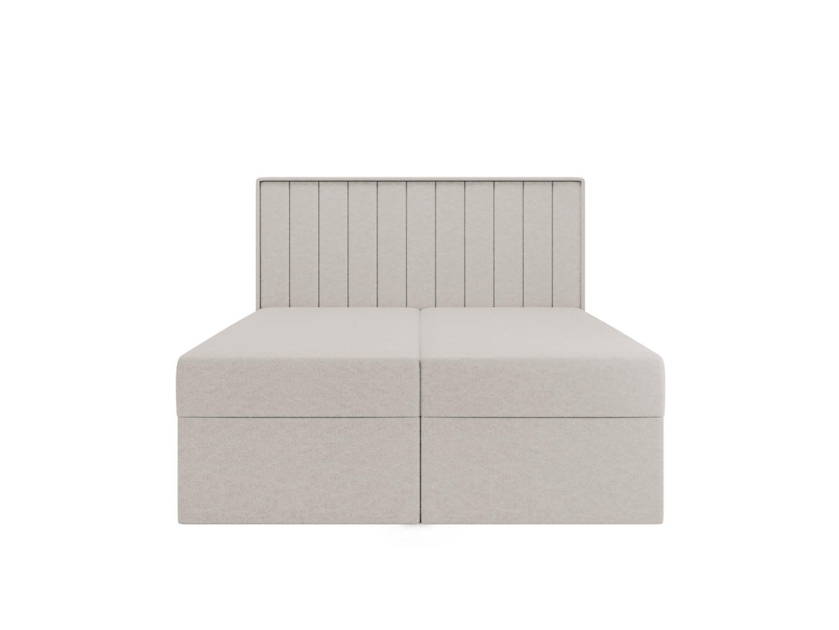 BOXBETT - Taschenmatratze + Topper 180x200 elfenbein velvet - Creme, Holz/Holzwerkstoff (180/200cm) - SIMKAM Furniture